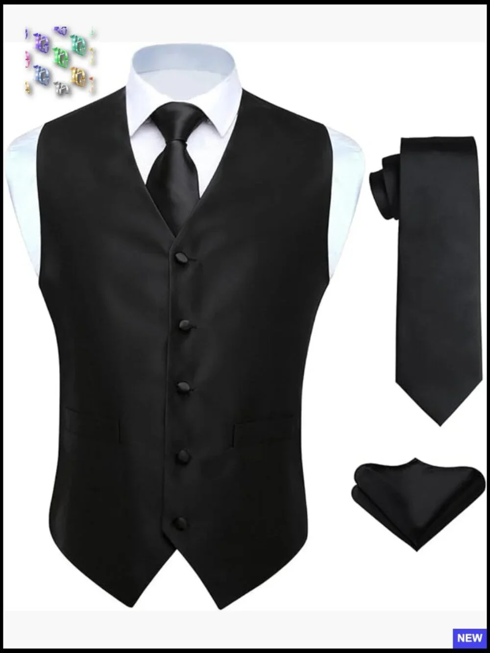 Slim Fit Jacquard Vest Set Formal Elegant Wedding Prom Party Wear